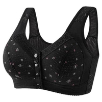 Bra Wanita Jumbo Dewasa Tanpa Busa Tanpa Kawat Motif Bunga BH122 Kualitas Premium HITAM
