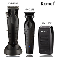 Kit Gunting Rambut Tukang Gunting Rambut, Kemei KM-2296, KM-2299, KM-1102, Pencukur Elektrik Lelaki,