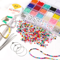 28 grids Glass Seed Beads Kit Letter Beads Imitation Pearls Beads Alloy Shell Beads For Jewelry Making DIY Earrings Bracelet