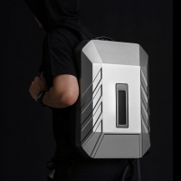 新款商務背包男PC硬殼電腦包智能潮酷LED男士雙肩包backpack