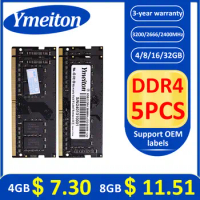 5 PCS Ymeiton DDR4 memoriam ram ddr4 3200MHz 2666MHz 2400MHz 4GB 8GB 16GB 32GB SO-DIMM RAM laptop Memory wholesale