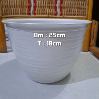 POT BUNGA TAWON 25 PUTIH SET 3PC