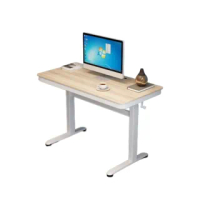 【MGSHOP】升級款手動升降桌 電腦桌 抽屜書桌(100CM 優質板材款)