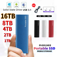 HDD Mudah Alih, Kapasiti 16TB, Universal, Kelajuan Tinggi, Penghantaran, Sesuai untuk Telefon Bimbit