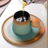 Ceramic Vintage Coffee Cup Saucer Set Espresso Reusable Creative Coffee Design Mug Afternoon Tea Can