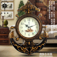 掛鐘客廳創意時尚個性復古時鐘掛墻家用鐘飾大氣藝術裝飾船舵鐘表