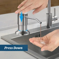 Kitchen Sink Stainless Steel Soap Dispenser Extension Tube Kit Liquid Soap Dispenser Bathroom Lotion Detergent Hand Press Pumps