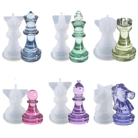 3D Crystal International Chess Pieces Epoxy Resin Mold Chess Pieces Silicone Mould DIY Handmade Crafts Jewelry Home Decoration