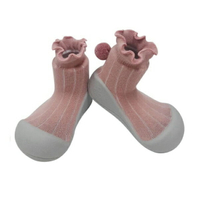 【任2件990】韓國 Attipas 快樂腳襪型學步鞋-粉色小毛球