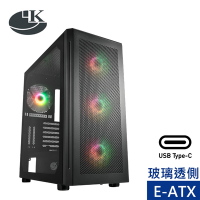 Superchannel 視博通 LK LAI099 ARGB E-ATX電腦機殼(黑色)