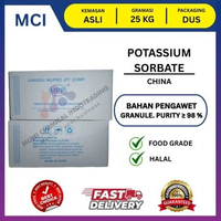 (KHUSUS GOSEND/INSTANT) POTASSIUM SORBATE MUPRO PS 1000 PENGAWET FOOD GRADE || 1 DUS 25 KG