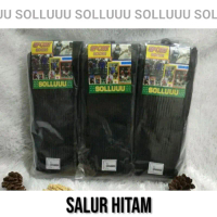 Isi 12 Pasang 1 Lusin Kaos Kaki Hitam PDL POLRI TNI Salur Tebal Premium Bahan Spandex Katun Panjang 