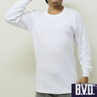BVD 時尚型男100%純棉U領長袖衛生衣 2件組