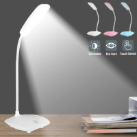 Table Lamps LED Dimmable Rechargeable Tube Eye Protection Student Dormitory Desk Lamp Study Room Reading Table Light Gift
