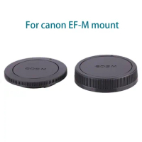 For Canon EOS EF-M Lens Rear Cap / Camera Body Cap / Cap Set Plastic Black Lens Cap Cover Set With Logo for M5 M6 M50 M62 M6II