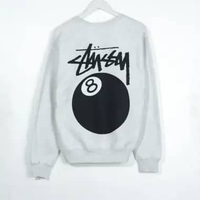 Sweater STUSSY 8 BALL POOL OATMEAL GREY SWEATSHIRT 100% ORIGINAL Size S