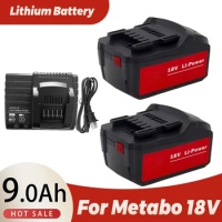 Rechargeable 18V 9.0Ah Battery for Metabo Cordless Power Tool Drill Drivers for Metabo Battery Charger Set 625592000 625591000