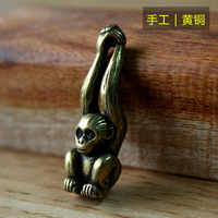 復古創意純銅黃銅十二生肖猴子鑰匙扣掛件項鏈吊墜掛飾品擺件禮物