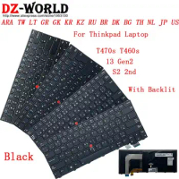 ARA TW LT GR GK KR KZ RU BR DK BG TH NL JP US Backlit Keyboard for Lenovo Thinkpad 13 Gen2 G2 T470s S2 2nd T460s Laptop