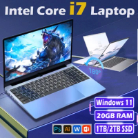 NEW 14.1" i7 Office Study PC laptops Windows 11 Pro Intel i7 7500U 1920*1080 Notebook laptop Computer 20G RAM 1TB 2TB SSD Laptop