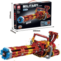 Boys' Educational Assembly Gatling Machine Gun Compatible with Lego Building Blocks Toy Gun Model Ch