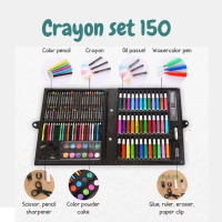 150pcs Crayon Set Art Set - Isi 150 Pcs Pensil Warna Set Anak - Crayon Full Set Alat Lukis