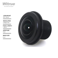 Witrue Fish Eye Lens 5 Mega Pixel 1.56mm F2.0 1/2.5" 180 Degree M12 Mount Lens for Video Surveillance Security Cameras