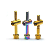 1pcs M5 titanium alloy bolts screw seat stem bolt golden dazzle colour screws 30mm length