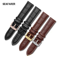 18 19 20 21 22 24mm High Quality Brown Black Genuine Leather Watchband For Tissot Hamilton Men Women Wrist Bracelet Pin Buckle