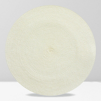 《KELA》圓形織紋餐墊(奶白) | 桌墊 杯墊