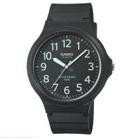 CASIO 超輕薄感實用必備大表面指針錶-(MW-240-1B)黑x白數字/45mm