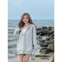 L [CINDER] Áo Hoodie Zip Alphabet Cinder, Áo Hoodie Nam Nữ Form Rộng Thêu Nổi Cao Cấp, Local Brand C