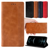 Luxury Leather Case For TCL 408 305i Walllet Holder Shockproof Full Cover For TCL 40 XL Magnetic Vintage Gold Brown Cases