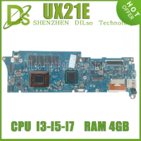 KEFU UX21E Notebook Motherboard For ASUS UX21E UX21 Laptop Motherboard I7-2677M I3-2367M I5-2467M 4GB 100%Tested OK