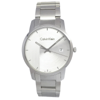 【Calvin Klein】時尚風格不鏽鋼錶帶手錶-銀面x銀色/43mm(K2G2G14X)