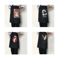 Japan Style Sushi Chef Apron Food Service Clothing New Chef Work Aprons for Japanese Cuisine Kitchen Kimono Print