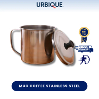 URBIQUE - Mug Cangkir Gelas Stainless Coffee Tea Tutup Souvenir Gelas kopitiam + Tutup 2012  Cangkir