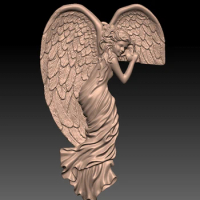 Angel girl 3D model relief STL for cnc router carving and engraving artcam type3 aspire "3d print file"