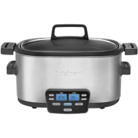 3-In-1 Cook Central 6-Quart Multi-Cooker: Slow Cooker, Brown/Saute, Steamer, Silver, kitchenware