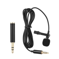Portable 3.5mm Mini Microphone 1.5m Wired Jack Plug Mic USB Lavalier Condenser Microphone For Phone PC Lapel Clip-on Lapel Mic