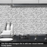 2Pcs Mosaic 3D Peel and Stick Wall Tiles Self Adhesive Waterproof Wall Decals Kitchen Bathroom Tile Backsplash Paper Home Decor