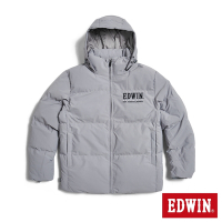 EDWIN 寬壓格防寒外套-男-銀灰色
