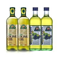 【得意的一天】義大利經典橄欖油禮盒1Lx2+葡萄籽油禮盒1Lx2