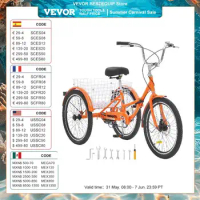 VEVOR Folding Adult Tricycle 20-Inch Adult Folding Trikes Lightweight Aluminum Alloy 3 Wheel Cruiser Bike with Large Rear Basket