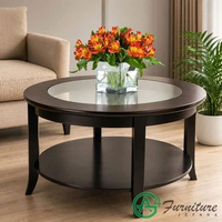 Meja Coffee Table Bulat Nakula - Kayu Jati