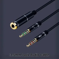 3.5mm Jack Earphones Splitter Audio Cables 1 To 2 Male Female Connector Cabo Microphone Headphone Aux Extension Digital Cable
