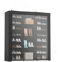 Large Tall Shoe Rack With Covers Shoes Closet 9-Tier 40-46 Pairs, Sneaker Rack Organizer Cabinet Closed Shoe Shelves