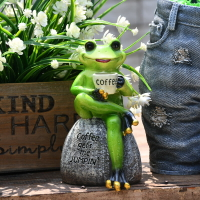 庭院裝飾青蛙擺件花園藝擺設樹脂工藝品創意可愛卡通動物陽臺