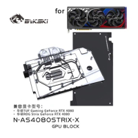 Bykski Water Block for ASUS RTX 4080 Super ROG STRIX / TUF GAMING GPU Card /Copper Cooling Radiator RGB SYNC/ N-AS4080STRIX-X