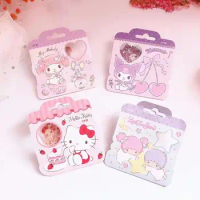 Kawaii Miniso Kuromi Mymelody Hello Kitty Little Twin Stars Waterproof Sticker Handbook Decorative Stickers Stationery Stickers